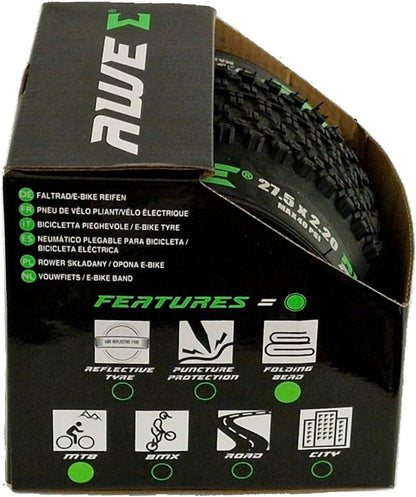 Awe AWERide Bike/E-Bike Folding Tyre 27.5" x 2.20" MTB Tyre 30 TPI