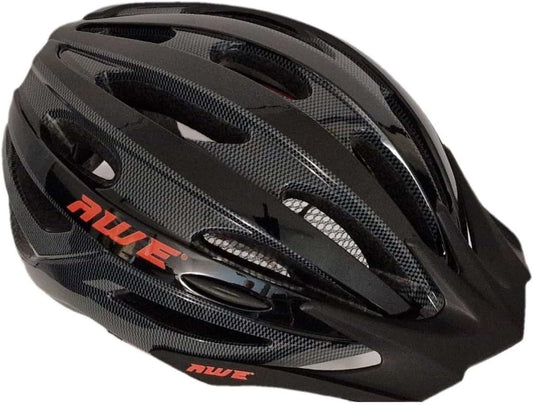 AweAir In Mould Adult Bike Helmet Large 58-61cm Black/Carbon/Red