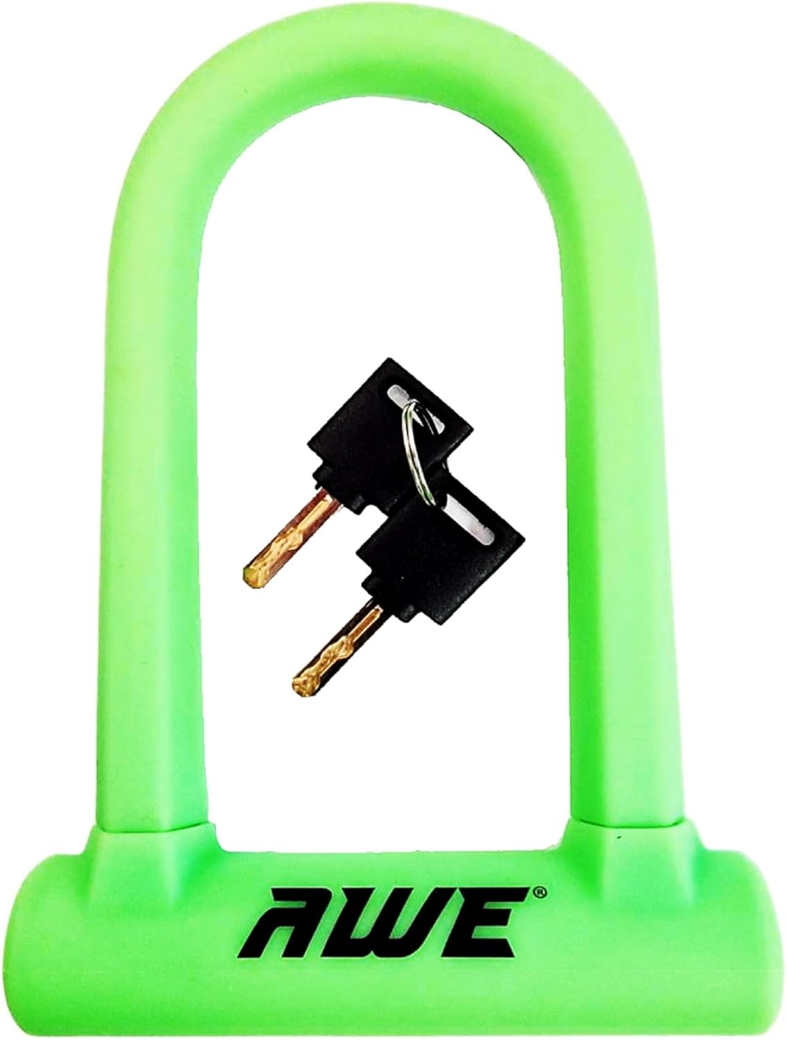 Awe Silicone Hardened Steel 130mm x 210mm Bike/Bicycle Shackle U Lock with Keys