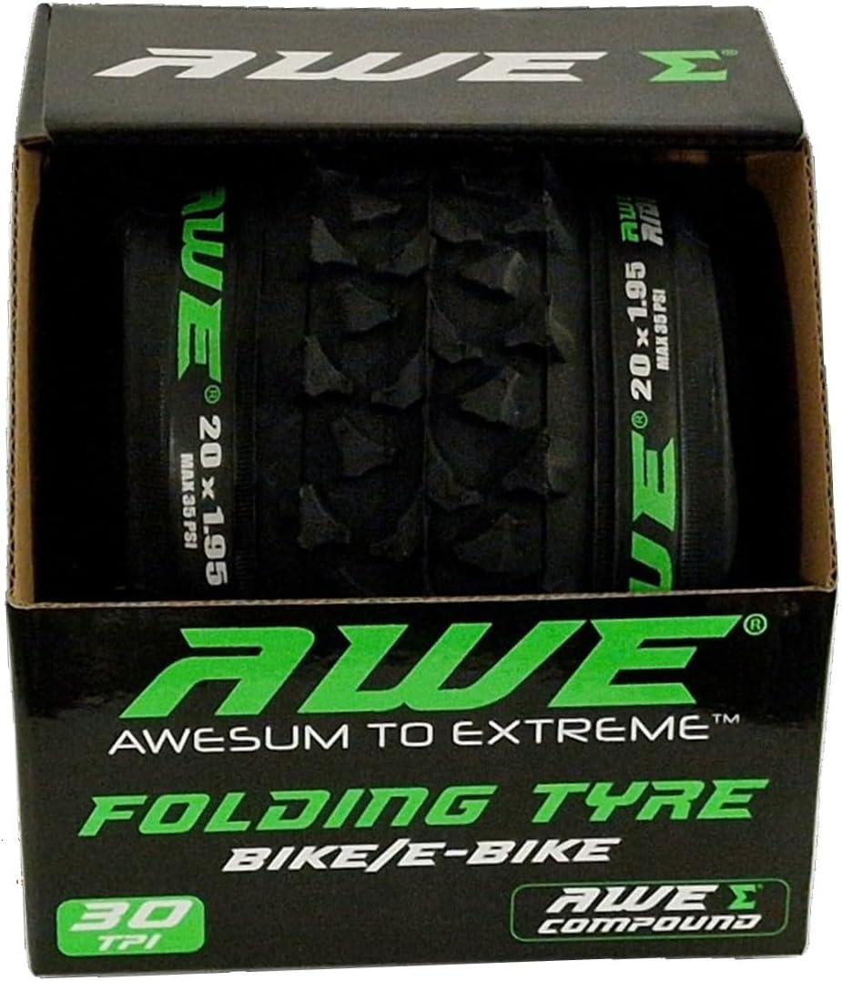 Awe AWERide Bike/E-Bike Folding Tyre 20" x 1.95" MTB Tyre 30 TPI
