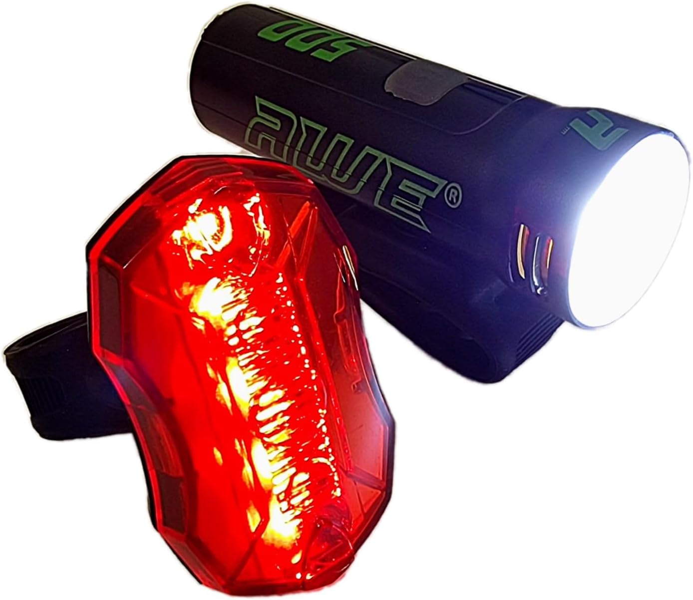 Awe 500 Lumens USB Rechargeable SMD LEDs Bike Front/Rear Light Set