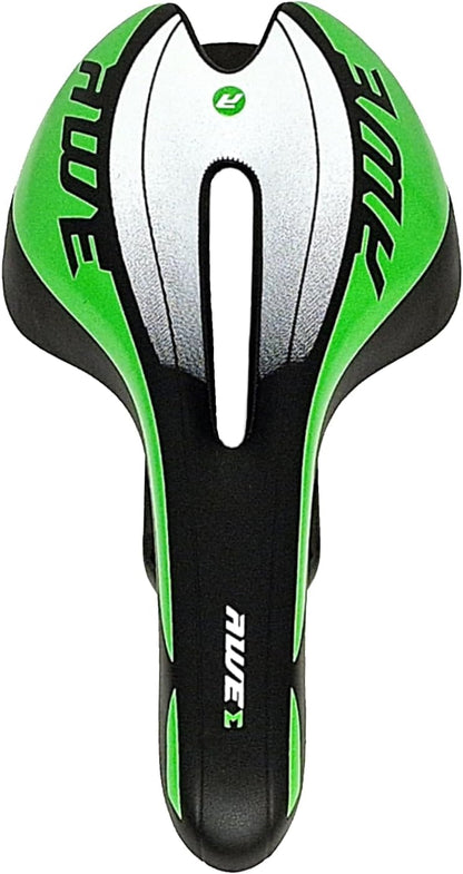Awe Chromo Rail Adult Gel Bike/Bicycle MTB Saddle Mens/Womens Green/Black