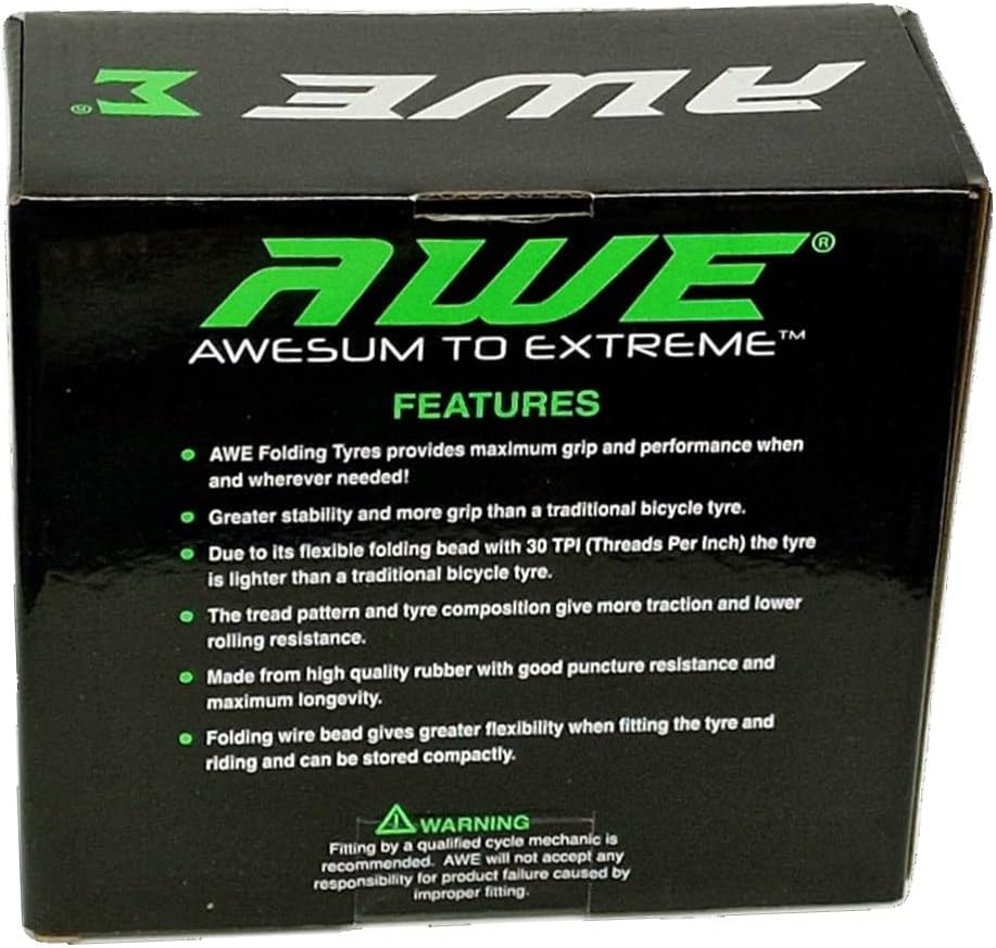 Awe AWERide Bike/E-Bike Folding Tyre 20" x 1.95" MTB Tyre 30 TPI