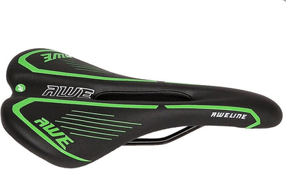 Awe Steel Rail Adult Gel Bike/Bicycle MTB Saddle Mens/Womens Green/Black/White