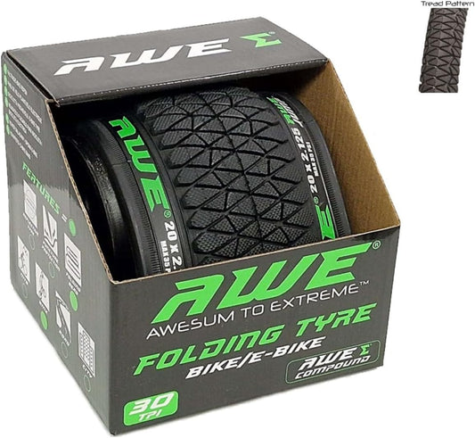 Awe AWEJump Bike/E-Bike Folding Tyre 20" x 2.125" BMX Tyre 30 TPI