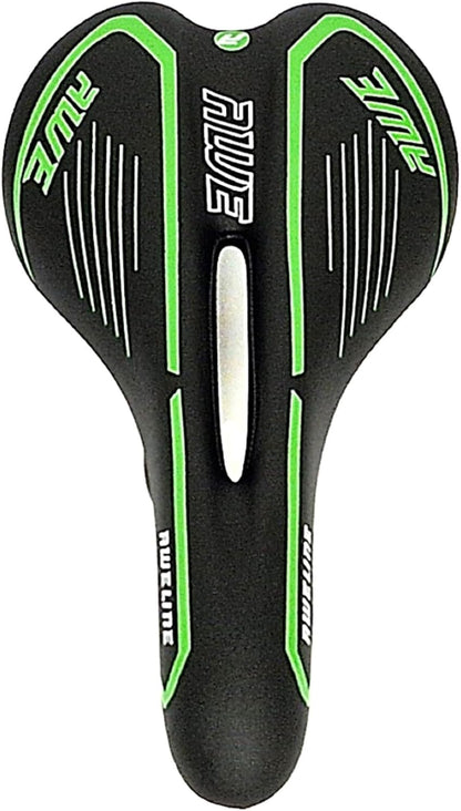Awe Steel Rail Adult Gel Bike/Bicycle MTB Saddle Mens/Womens Green/Black/White