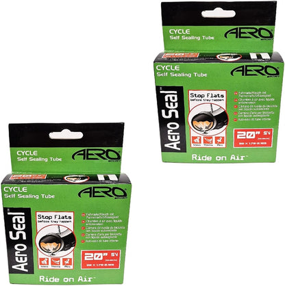 Aero Sport 2 x Self Sealing Butyl Rubber 20" x 1.75 - 2.125 Inner Tubes Schrader Valve