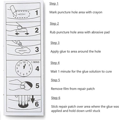 Sport Direct Bike/E-Bike Puncture Repair Kits with 6 Patches, 1 Abrasive pads, 1 Crayon and 1 Rubber Glue Solution