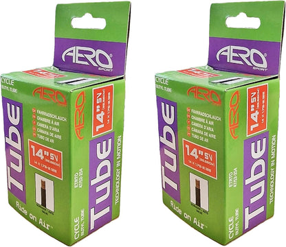 Awe 2 x Butyl Rubber 14" x 1.75-2.125 Inner Tube 500%* Extra Ride Time Schrader Valve