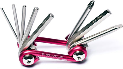 Awe 8 Piece CR-V Special Hardened Steel Bike Multi Function Red Pocket Tool