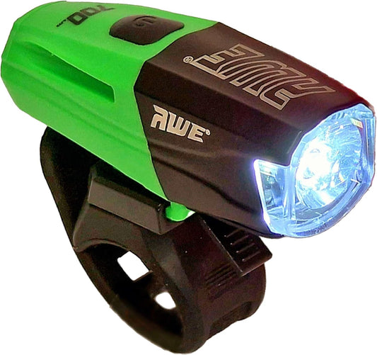 Awe 700 Lumens 1 x LED USB Rechargeable Front Bike Light Black/Green