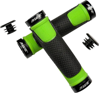 Awe AWEGrip™ Alloy BMX MTB Bike/Bicycle Handlebar Black/Green Locking Grips