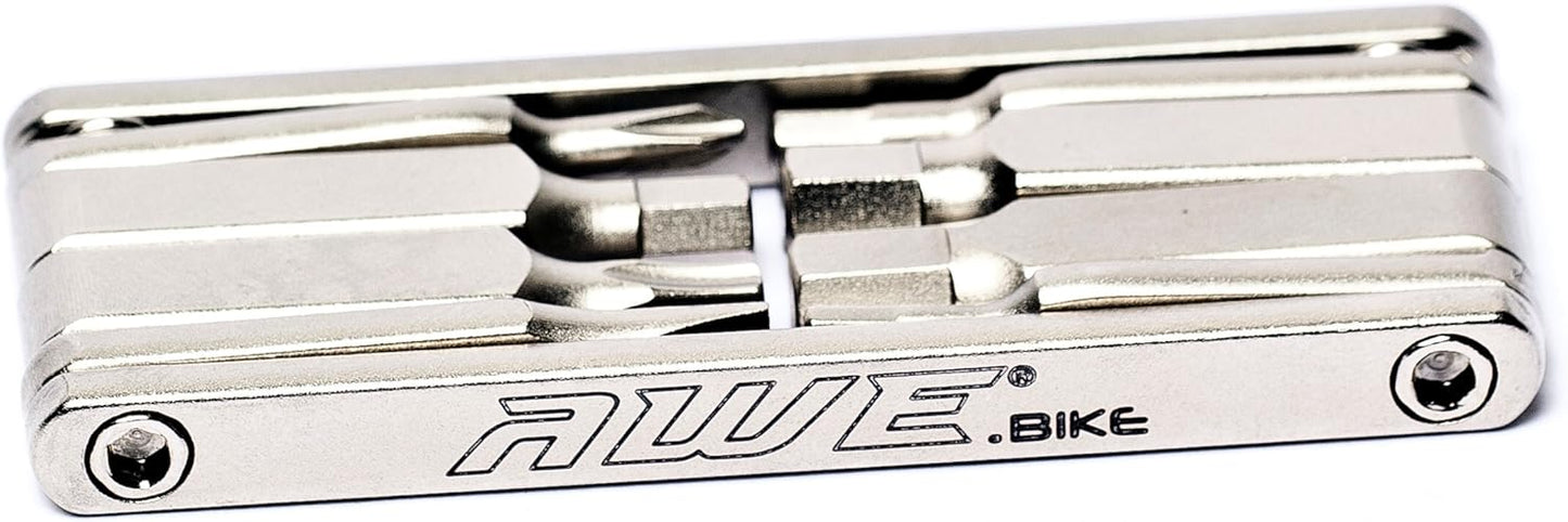 Awe 8 Piece CR-V Special Hardened Steel Bike Micro Multi Function Pocket Tool Extra Thin