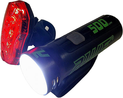 Awe 500 Lumens USB Rechargeable SMD LEDs Bike Front/Rear Light Set