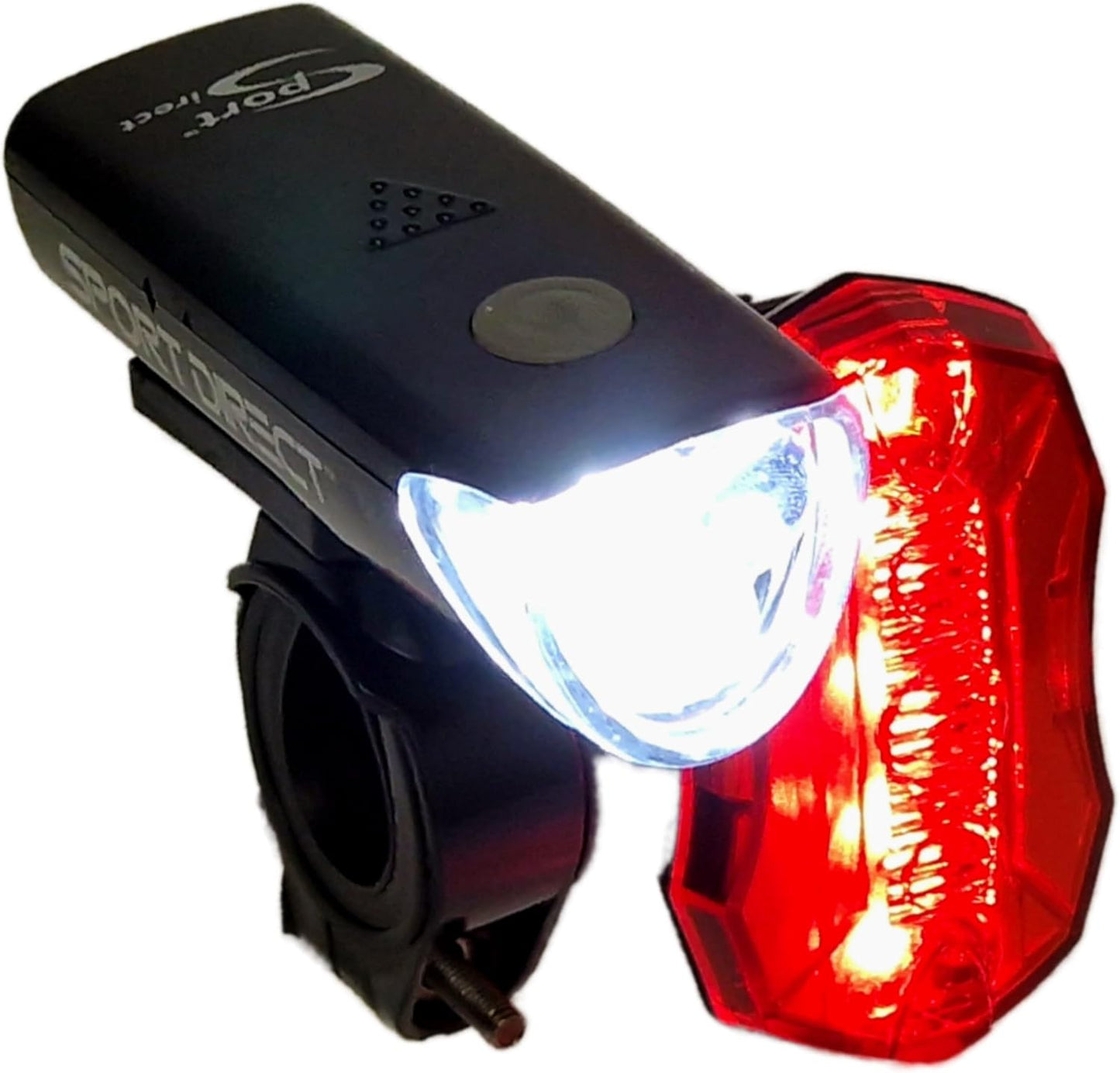Sport Direct 20 Lumens Battery Front Bike Light & 5 Red SMD LEDs Rear Light