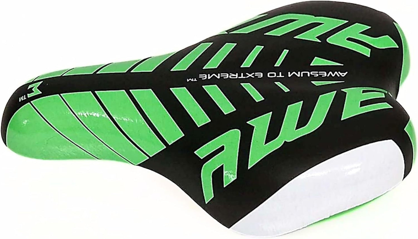 Awe KIDZ Polyurethane Childs Boys/Girls Bike/Bicycle Saddle Green/Black