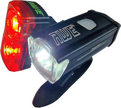 Awe Bright 340 Lumens USB Rechargeable Bike Light Set Front/Rear