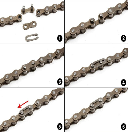 Sport Direct™ 1 - Speed Bicycle/Bike Chain & Connectors with Chain Rivet Extractor Tool 1/2 x 1/8 BMX 114 LINKS