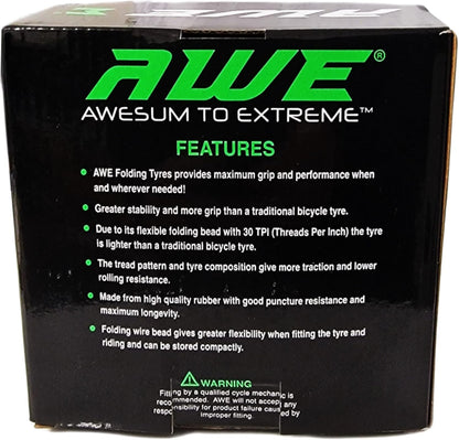 Awe AWEJump Bike/E-Bike Folding Tyre 20" x 2.125" BMX Tyre 30 TPI