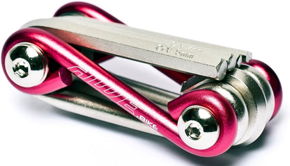 Awe 8 Piece CR-V Special Hardened Steel Bike Multi Function Red Pocket Tool