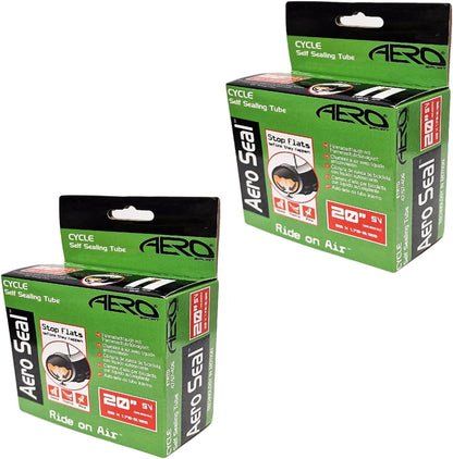 Aero Sport 2 x Self Sealing Butyl Rubber 20" x 1.75 - 2.125 Inner Tubes Schrader Valve