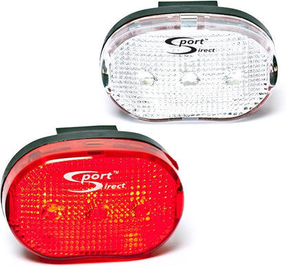 Sport Direct Mega Bright 6 x LEDs Battery Bike Light Set Front/Rear