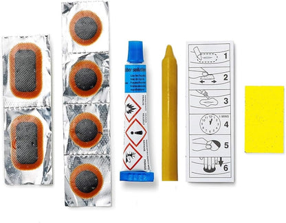 Sport Direct 2 x Bike/E-Bike Puncture Repair Kits with 12 Patches, 2 Abrasive pads, 2 Crayons and 2 Rubber Glue Solutions
