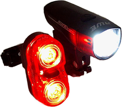 Awe Bright 140 Lumens Bike Light Set, Front LED & 2 0.5W Rear LED's