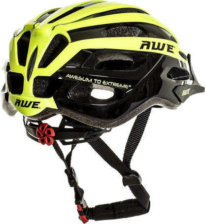 AweAir In Mould Adult Bike Helmet Medium 55-58cm Black/Neon