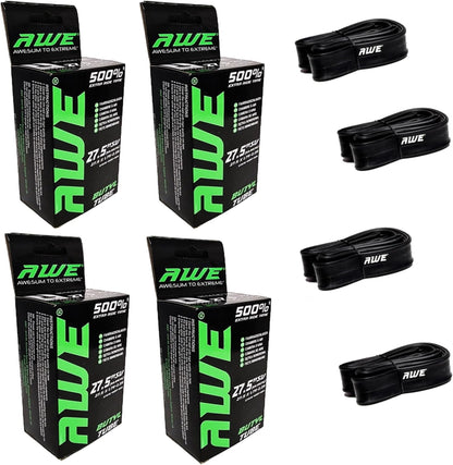 Awe 4 x Butyl Rubber 27.5" x 1.75-2.25 Inner Tube 500%* Extra Ride Time Schrader Valve