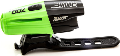 Awe 700 Lumens 1 x LED USB Rechargeable Front Bike Light Black/Green