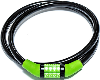 Sport Direct 8mm x 76cm Steel Cable Bike/Bicycle Combination Lock (Non-Changeable Unique Code)