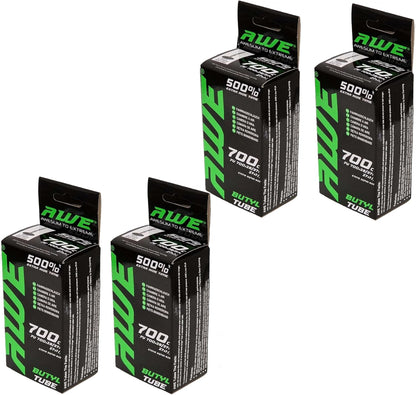 Awe 4 x Butyl Rubber 700 X 28/37 C Inner Tube 500%* Extra Ride Time 27 X 1 ¼ Presta Valve
