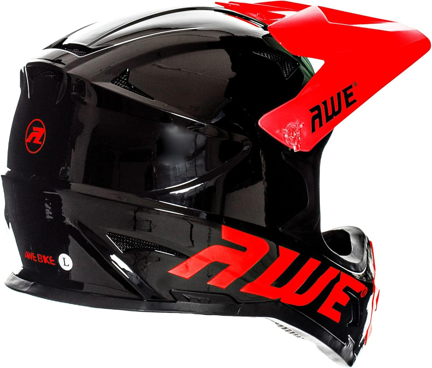 AweBlast 16+/Adult BMX/Downhill/Full Face/Enduro Bike Helmet 56-58cm Black/Red