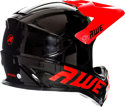 AweBlast 16+/Adult BMX/Downhill/Full Face/Enduro Bike Helmet 56-58cm Black/Red