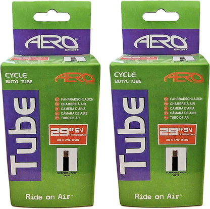 Awe 2 x Butyl Rubber 29" x 1.75-2.25 Inner Tube 500%* Extra Ride Time Schrader Valve