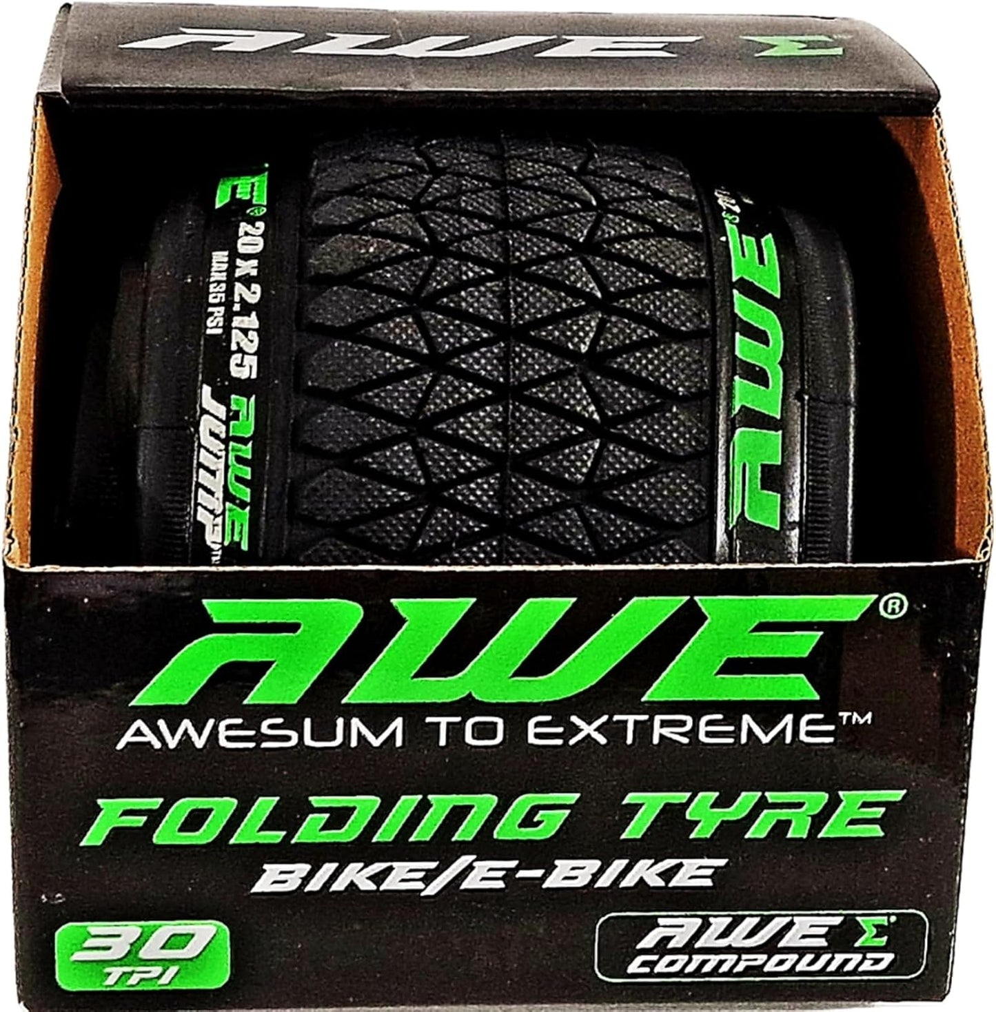 Awe AWEJump Bike/E-Bike Folding Tyre 20" x 2.125" BMX Tyre 30 TPI