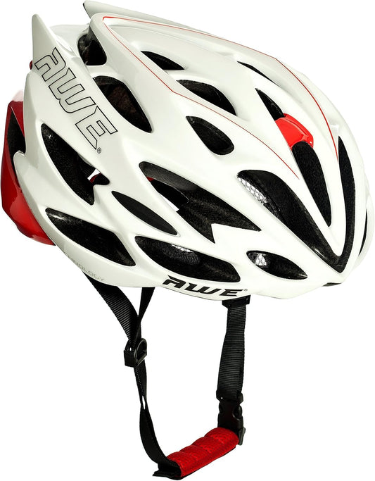 AweSpeed In Mould Adult Bike Helmet Large 58-61cm White/Red