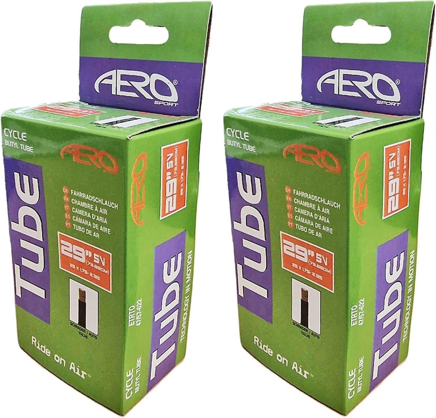 Awe 2 x Butyl Rubber 29" x 1.75-2.25 Inner Tube 500%* Extra Ride Time Schrader Valve