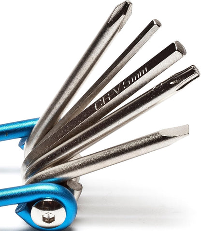 Awe 11 Piece CR-V Special Hardened Steel Micro Multi Function Pocket Tool Blue