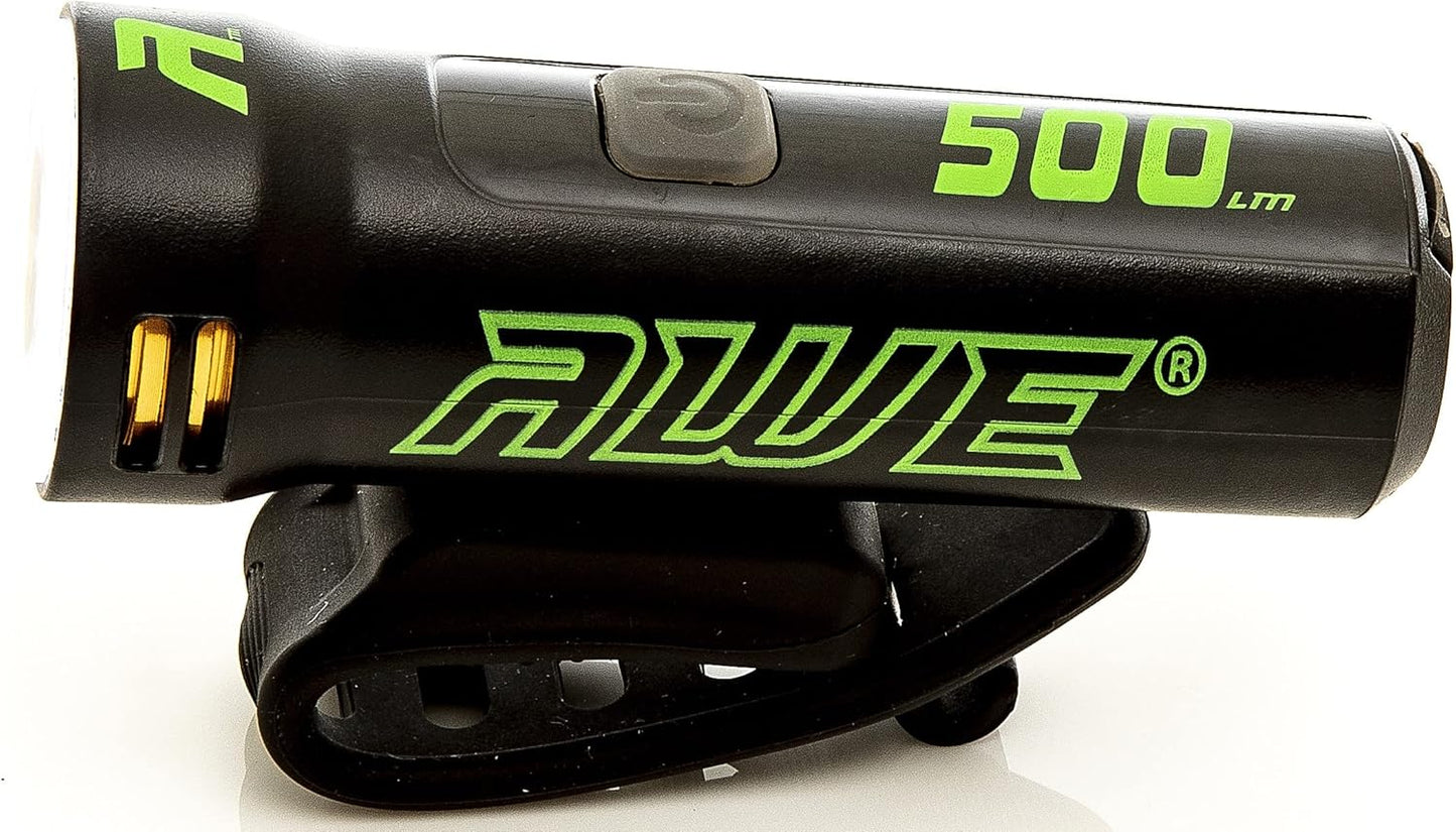Awe Blast 500 Lumens USB Rechargeable LED Front Bike Light Black