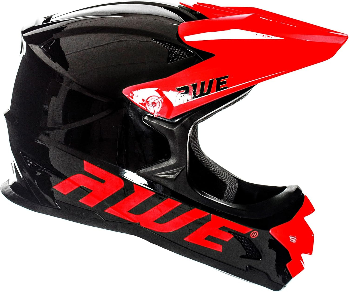 AweBlast 16+/Adult BMX/Downhill/Full Face/Enduro Bike Helmet 56-58cm Black/Red