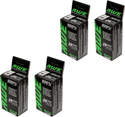 Awe 4 x Butyl Rubber 26" x 1.75-2.125 Inner Tube 500%* Extra Ride Time Presta Valve
