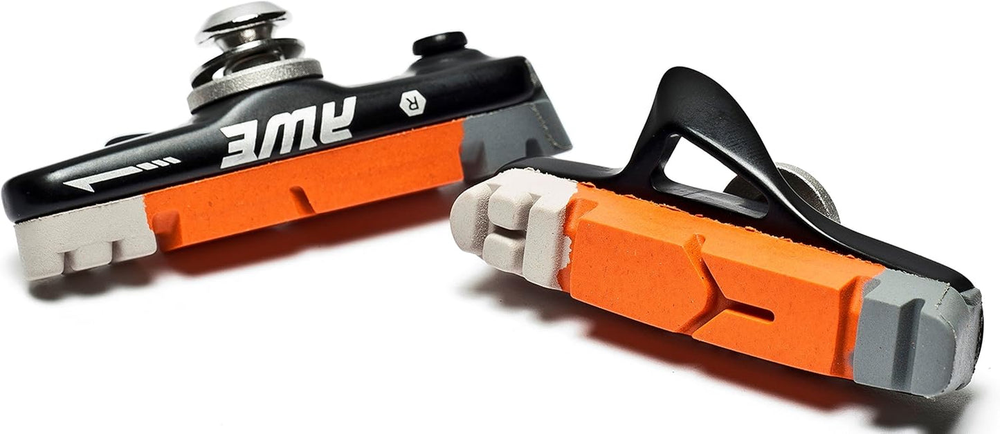 Awe Black Cassette Road 55mm Brake Blocks Grey/Orange/White