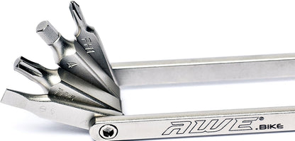 Awe 8 Piece CR-V Special Hardened Steel Bike Micro Multi Function Pocket Tool Extra Thin