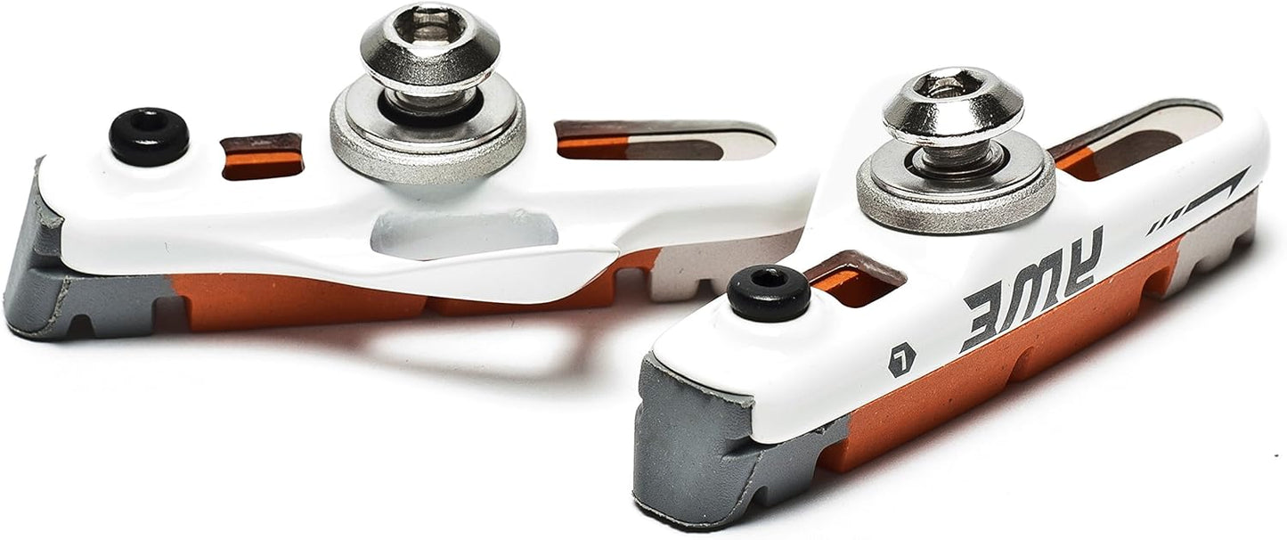 Awe White Cassette Road 55mm Brake Blocks Grey/Orange/White