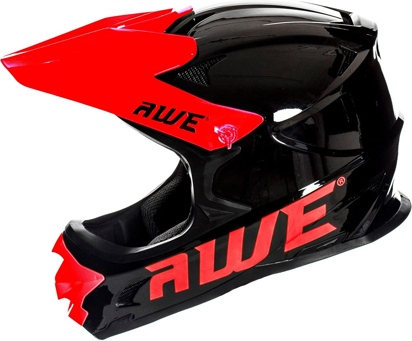 AweBlast 16+/Adult BMX/Downhill/Full Face/Enduro Bike Helmet 56-58cm Black/Red