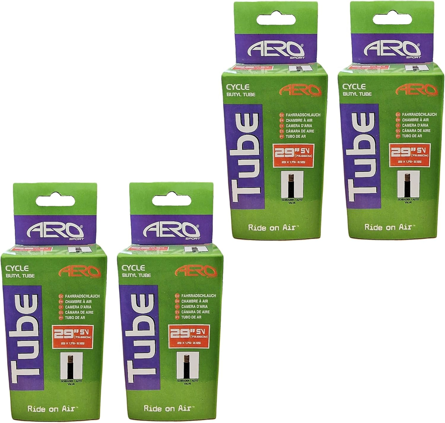 Awe 4 x Butyl Rubber 29" x 1.75-2.25 Inner Tube 500%* Extra Ride Time Schrader Valve