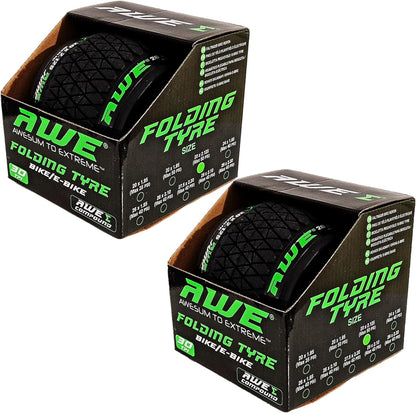 Awe 2 x AWEJump Bike/E-Bike Folding Tyre 20" x 2.125" BMX Tyre 30 TPI