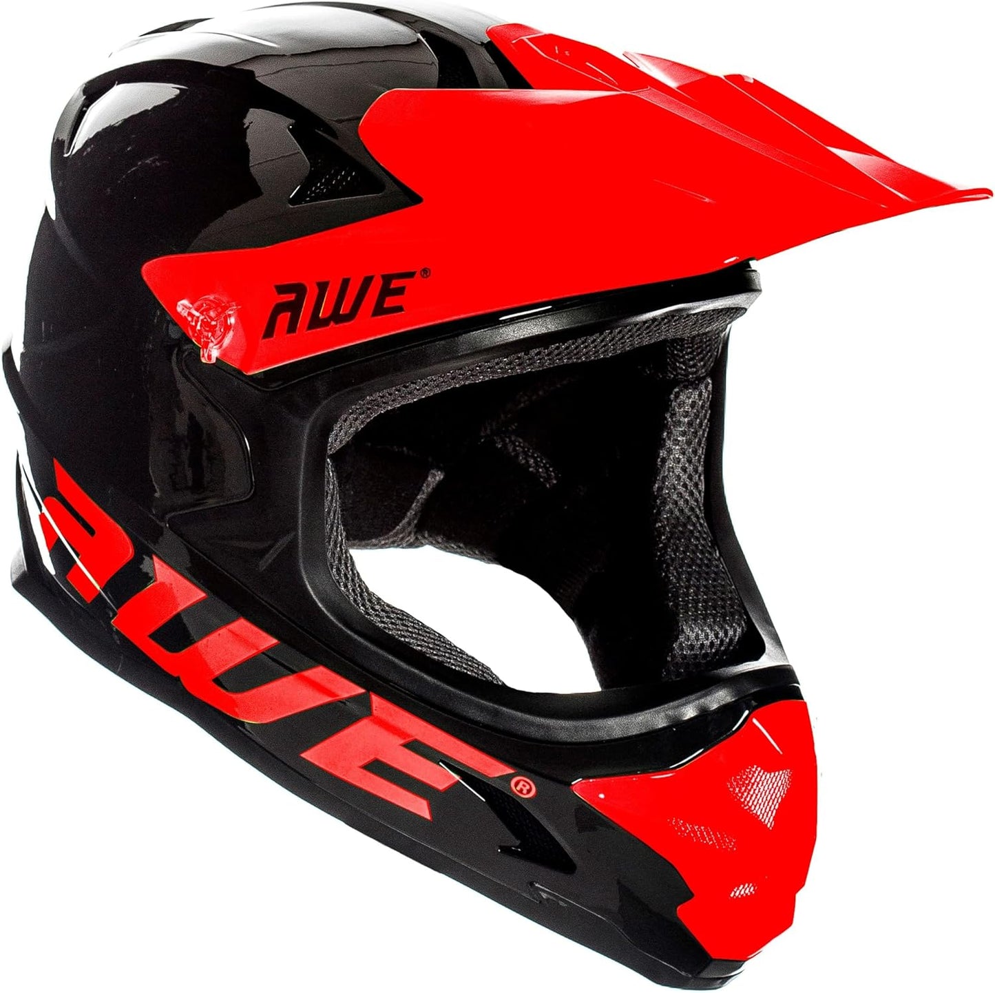 AweBlast 16+/Adult BMX/Downhill/Full Face/Enduro Bike Helmet 56-58cm Black/Red